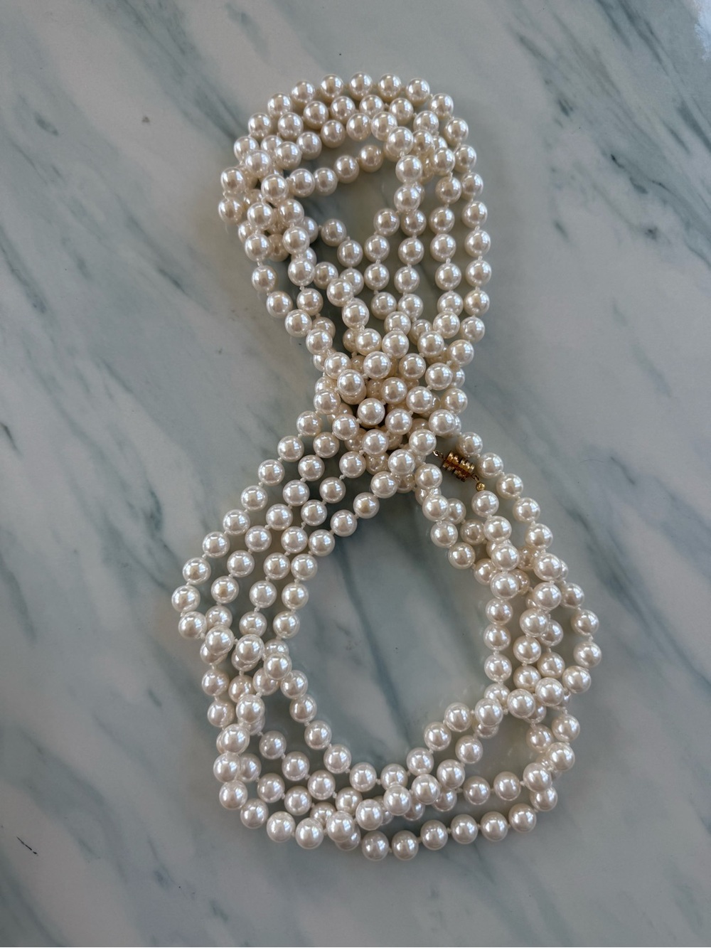 Classic Ivory Faux Pearl Extra Long Necklace